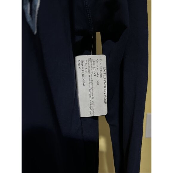 North Carolina Tar Heels Womens Navy Long Sleeve Tunic Top With Ruched Sides - Picture 3 of 10